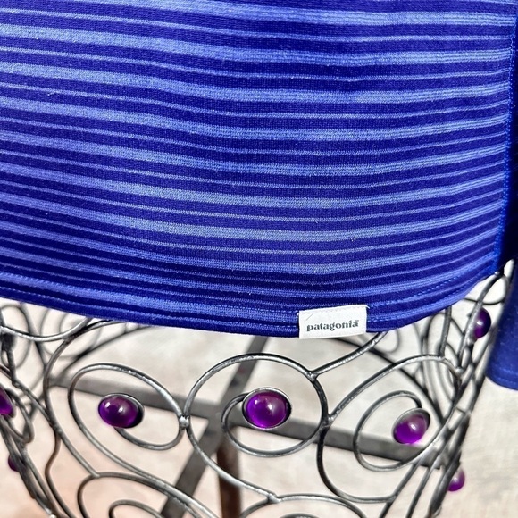 Patagonia capilene 3 blue striped base layer 1/4 zip pullover size M - Picture 5 of 6